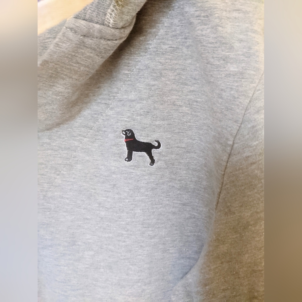 The Black Dog Women's Gray Hooded Sweatshirt with Front Pocket Size 1 - Picture 3 of 5